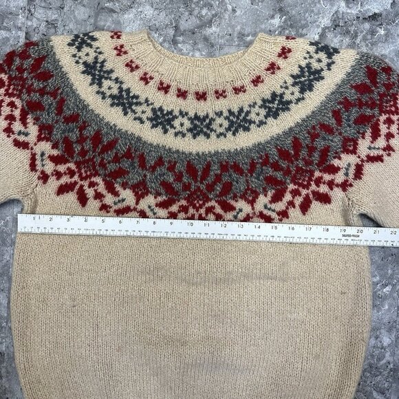 Vintage Eddie Bauer Womens Small Wool Blend Sweater Snowflake Holiday - Picture 4 of 5